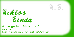 miklos binda business card